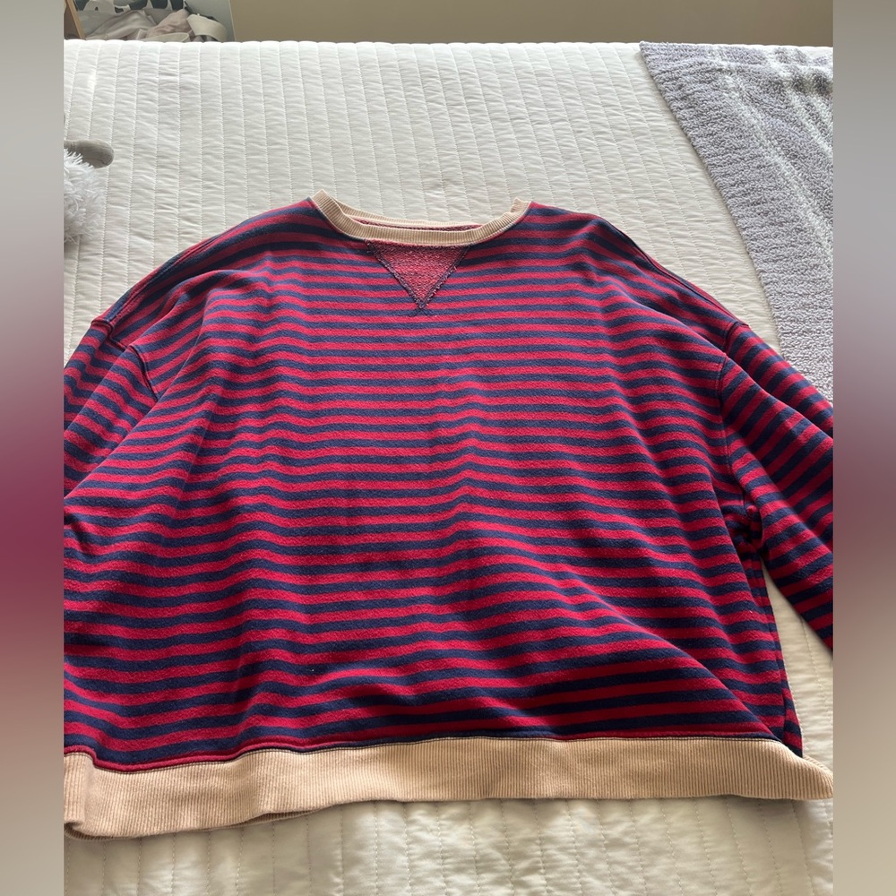 Free people oversized striped crewneck